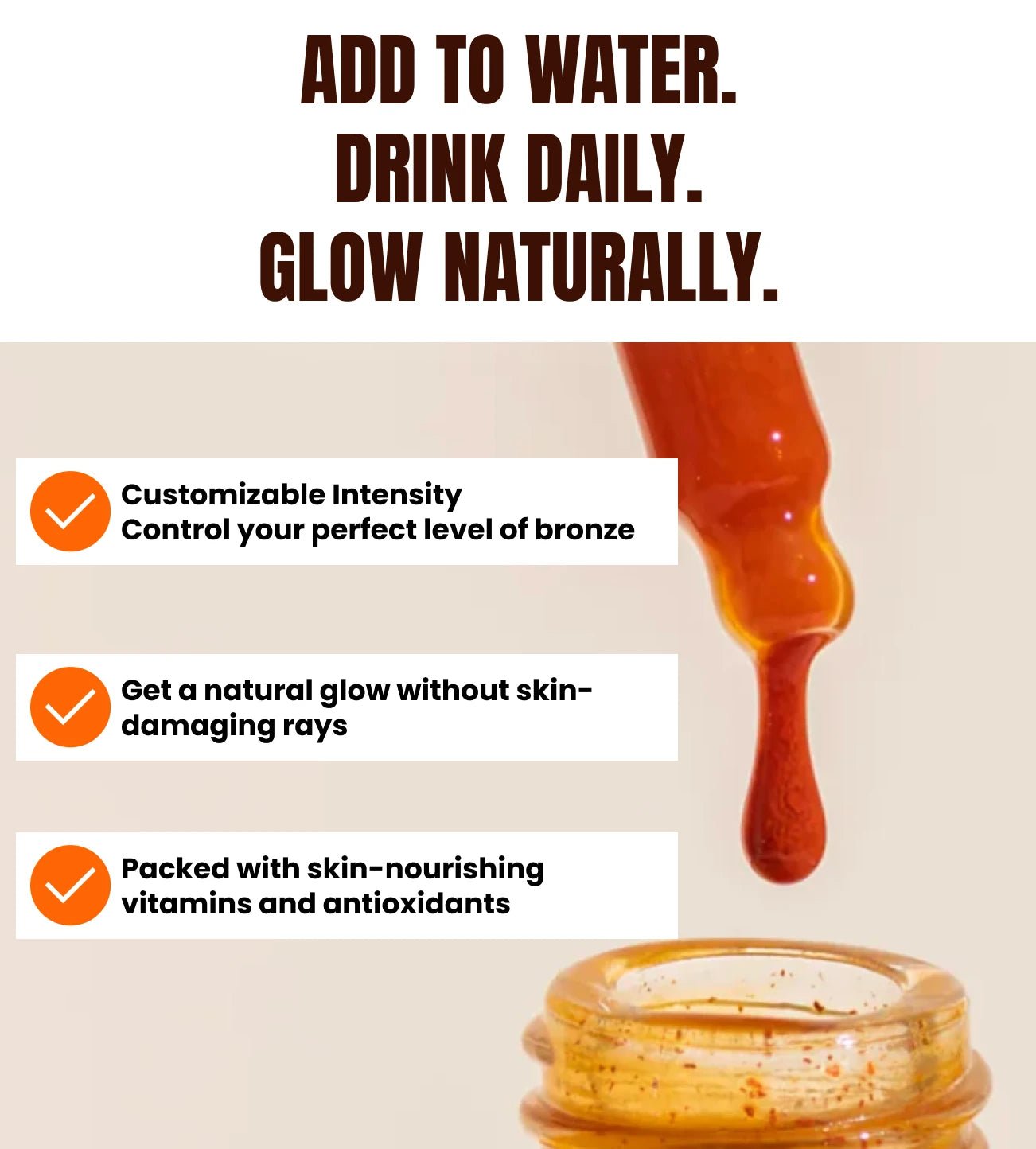 Drinkbare Zongebruinde Druppels - VelvetRoots